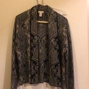 Chico’s silver and black cardigan